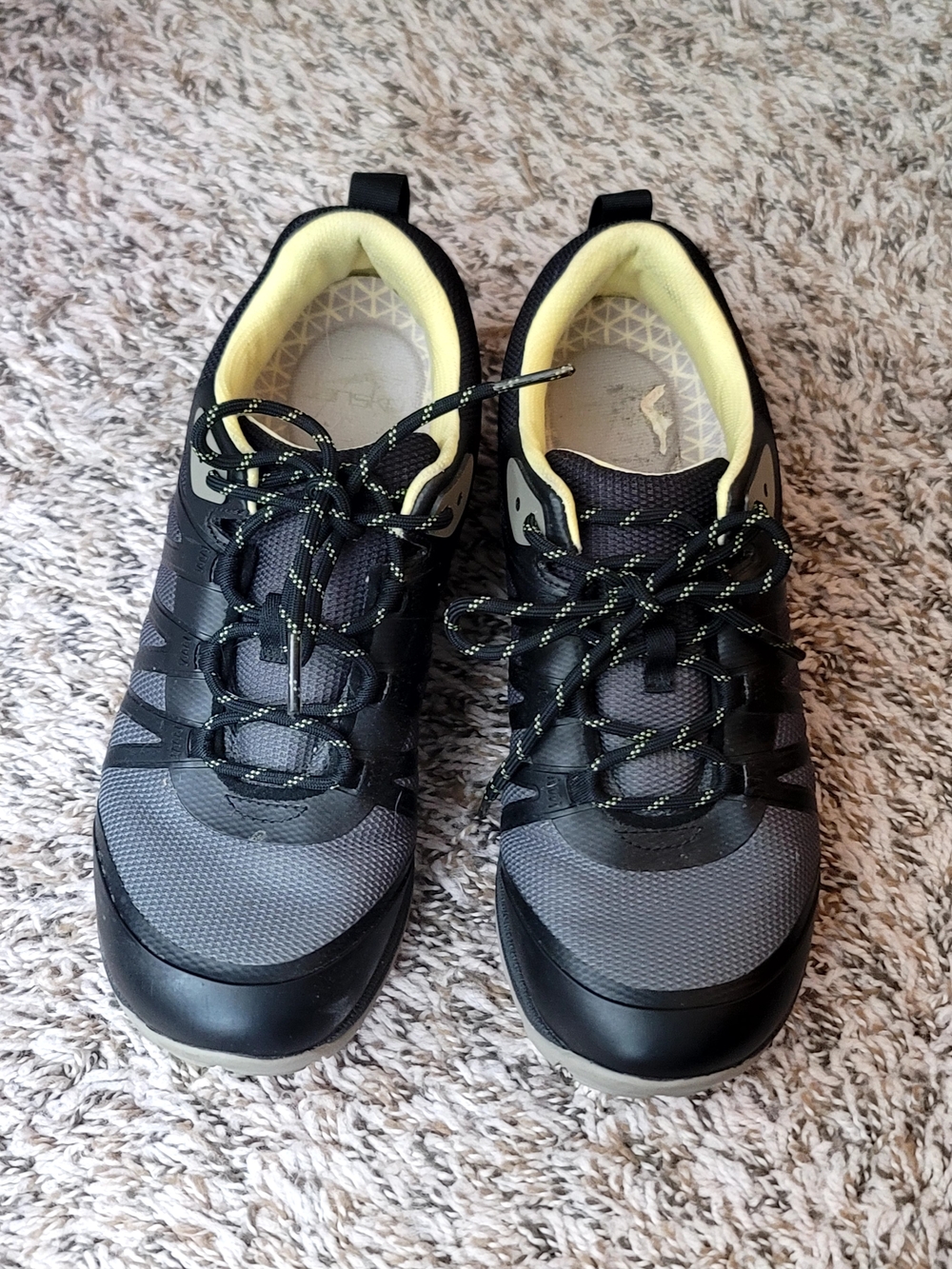 Vibram women's Black and Gray Athletic Sneakers with Yellow Trim